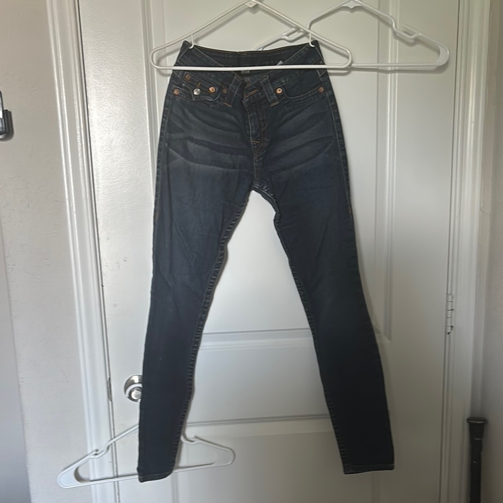 True Religion Blue Skinny Jeans with Tapered Legs